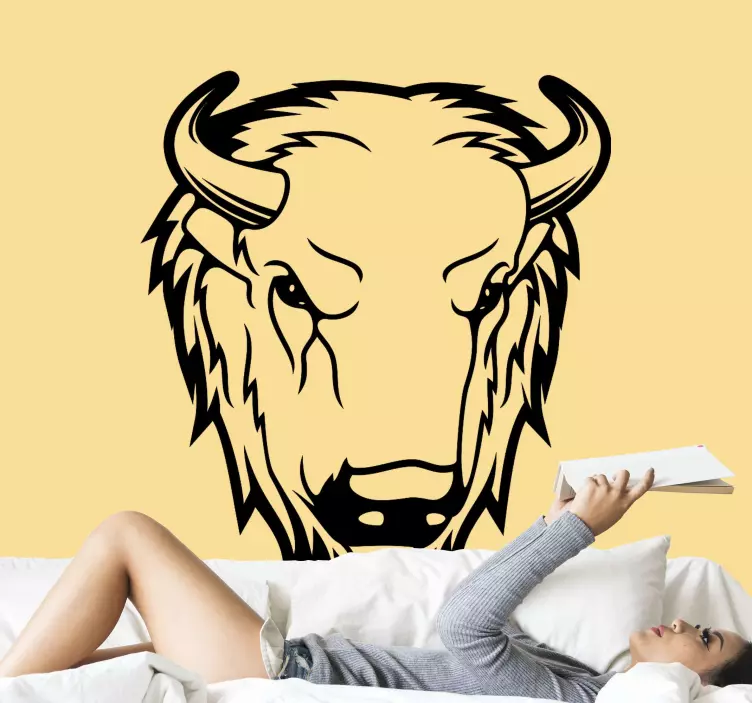 Buffalo Head Graphic farm animal sticker - TenStickers