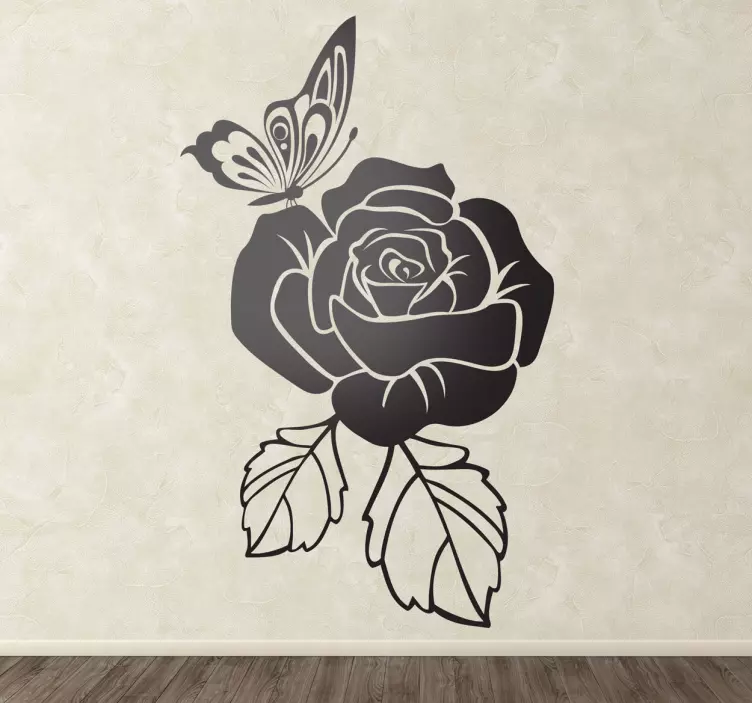 Butterfly Rose Decal - TenStickers
