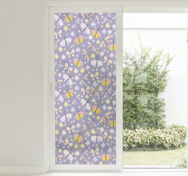 Butterfly three privacy film for window - TenStickers