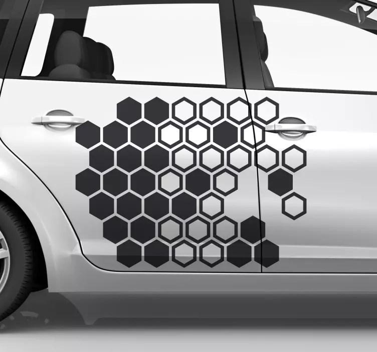 Car Honeycomb Print Car Sticker - TenStickers