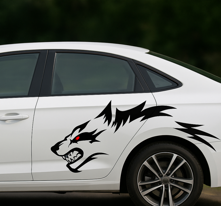 Car sticker fierce wolf side - TenStickers