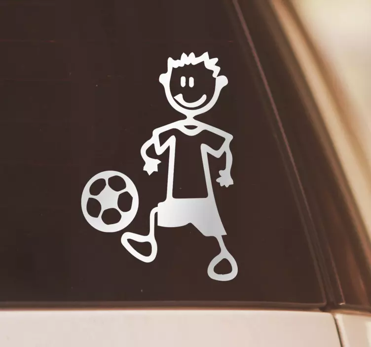 Car sticker happy soccer player - TenStickers