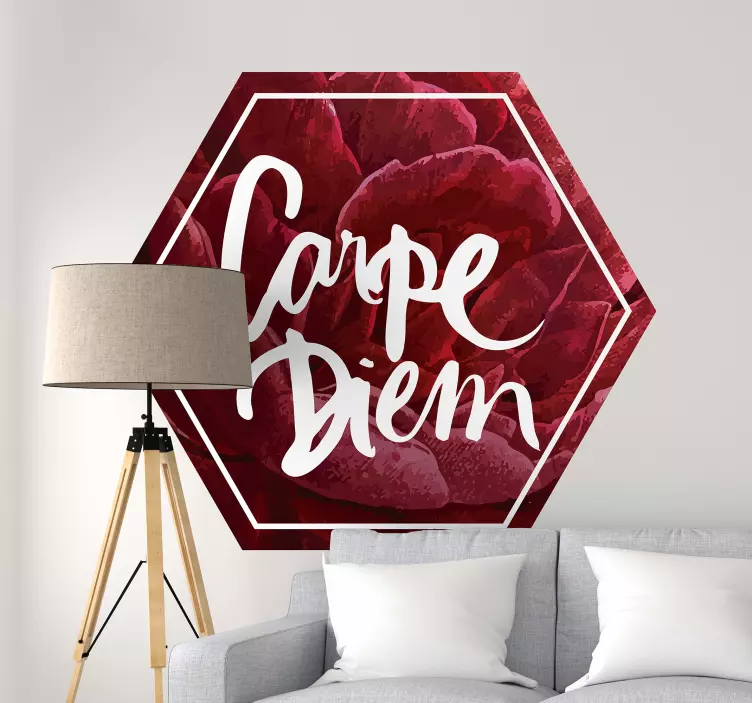Carpe Diem Flower Design wall stickers quotes - TenStickers