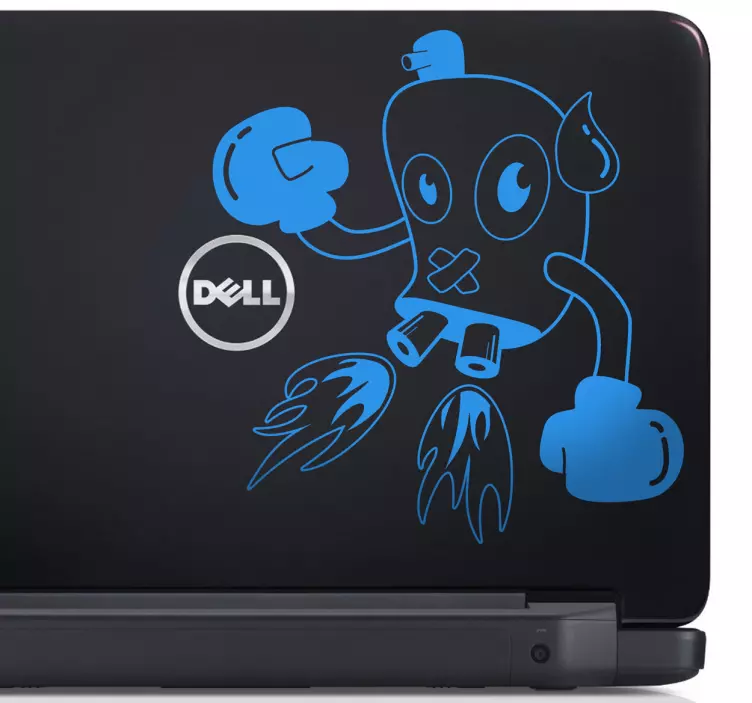 Cartoon Robot laptop sticker - TenStickers