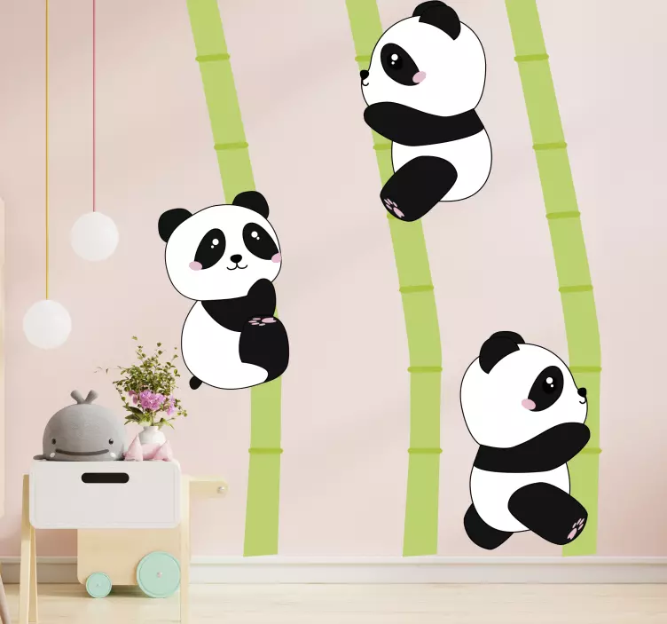 Cat sticker adorable panda figurines - TenStickers