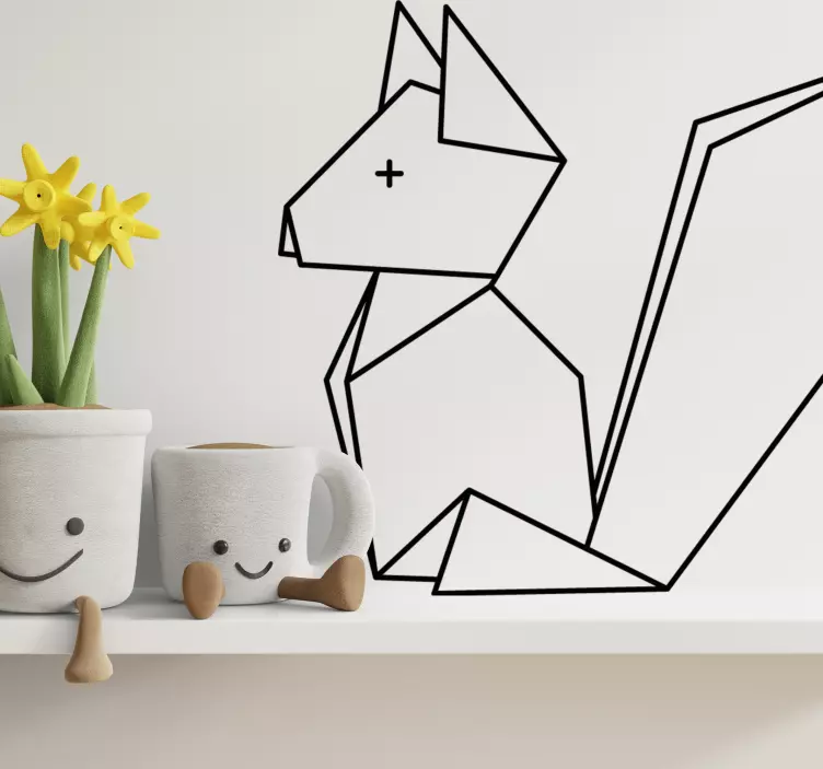 Cat sticker geometric fox design - TenStickers