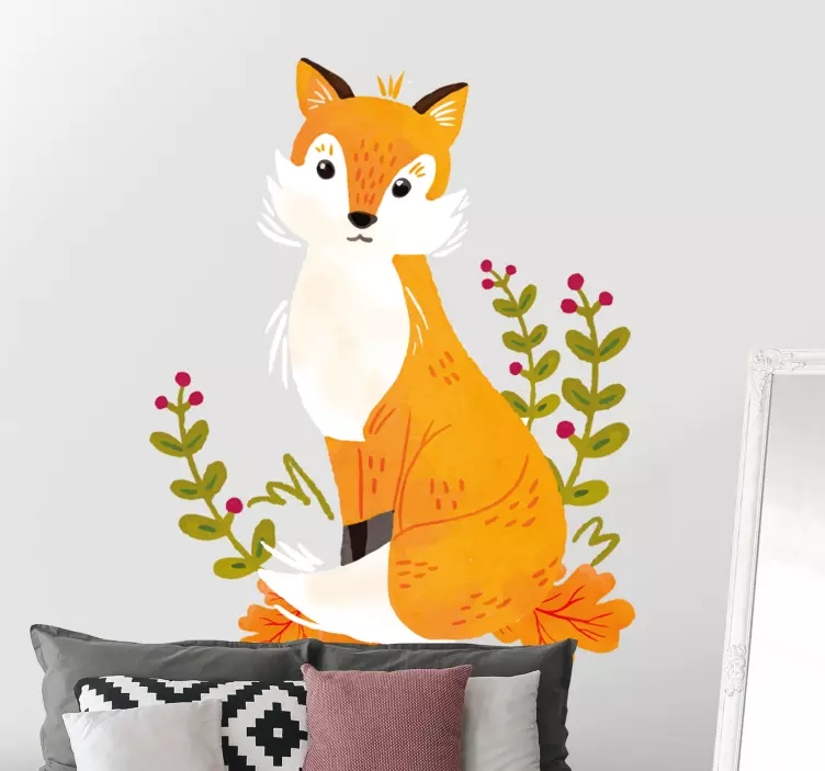 Cat sticker playful orange fox - TenStickers