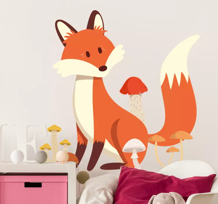 Cat sticker whimsical fox art design - TenStickers