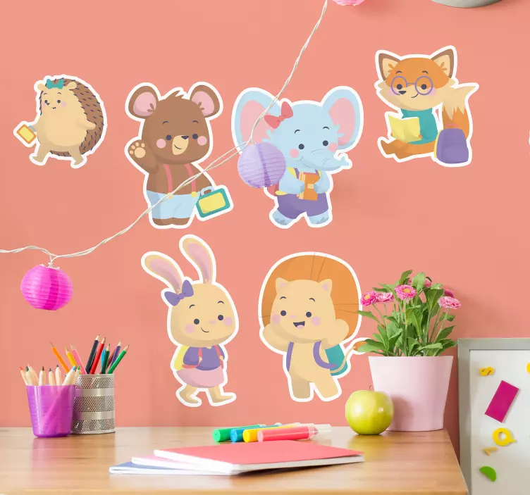 Charming Animal Friends kid's sticker - TenStickers