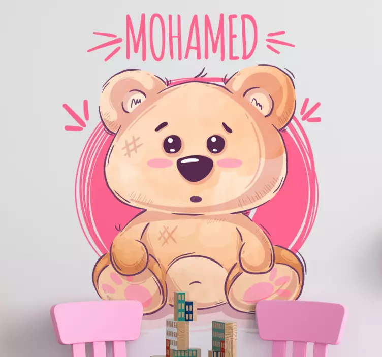 Charming Bear Figurine cat sticker - TenStickers