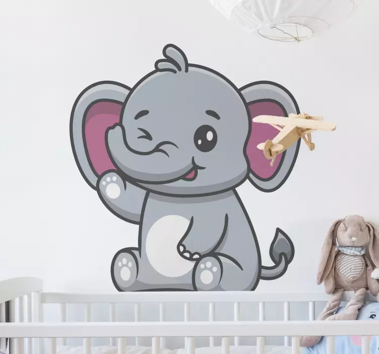 Charming Elephant Sculpture kid's sticker - TenStickers
