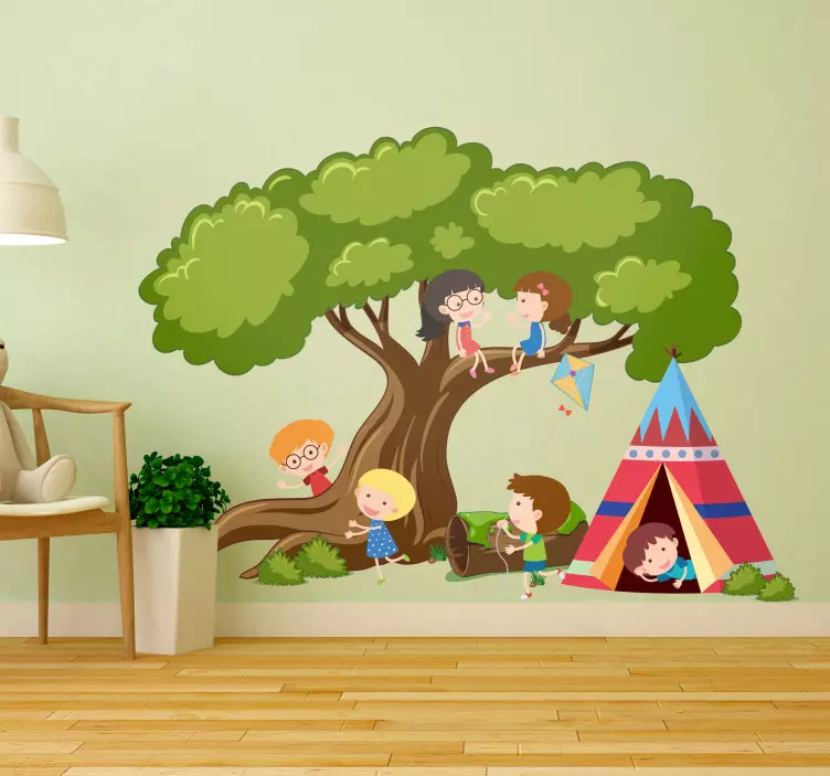 Children´s Tree Teepee Wall Sticker - TenStickers