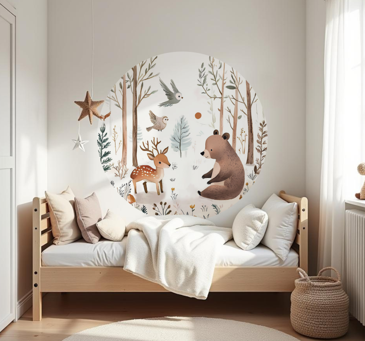 Circular forest wall sticker - TenStickers