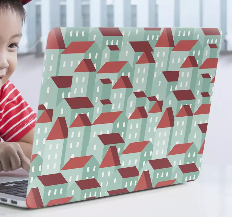 City skyscraper laptop decal - TenStickers