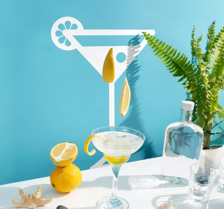 Cocktail Drink Wall Sticker - TenStickers