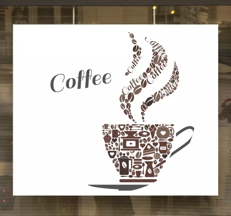 Coffee Cup Design cuisine wall sticker - TenStickers