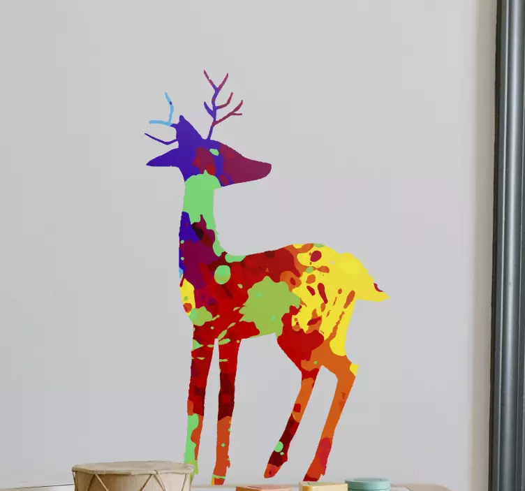 Colorful animal silhouette animal wall sticker - TenStickers