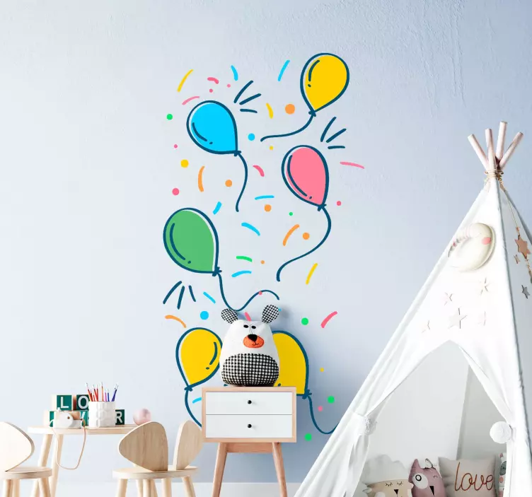 Colorful Balloon Design kid's sticker - TenStickers
