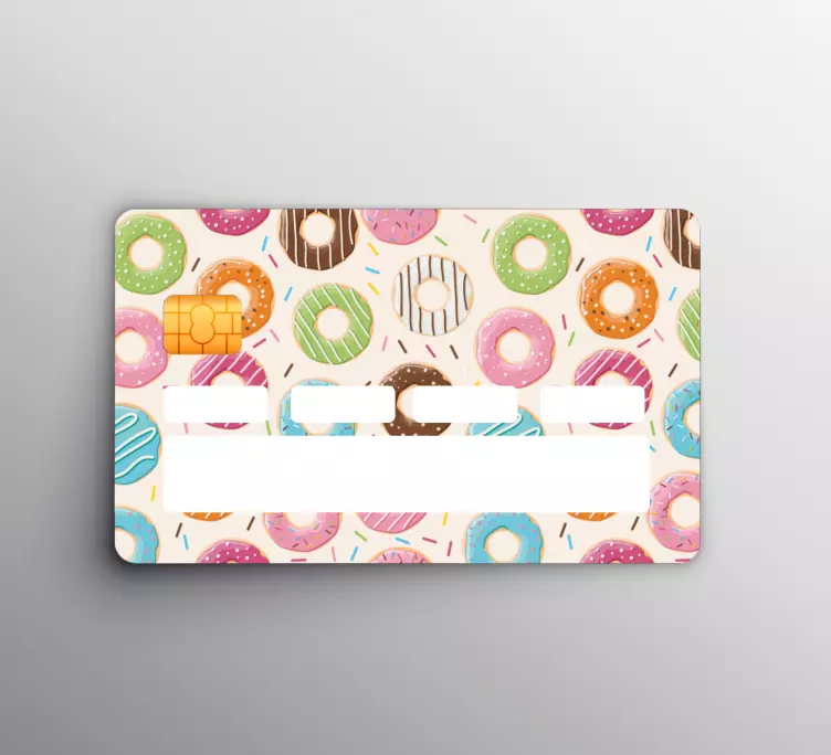 Colorful Donut Pattern credit card sticker - TenStickers