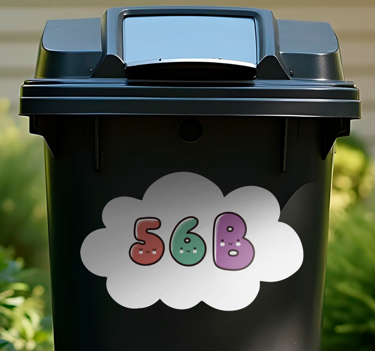 Colorful numbers with clouds Container sticker - TenStickers