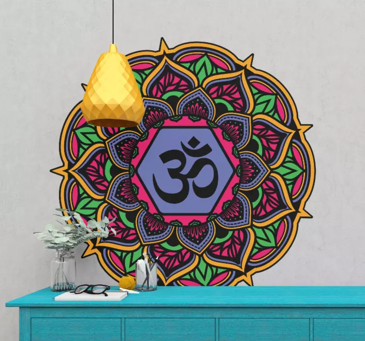 Colorful Om mandala floral wall sticker - TenStickers