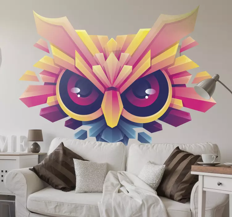 Colorful Owl Design bird sticker - TenStickers