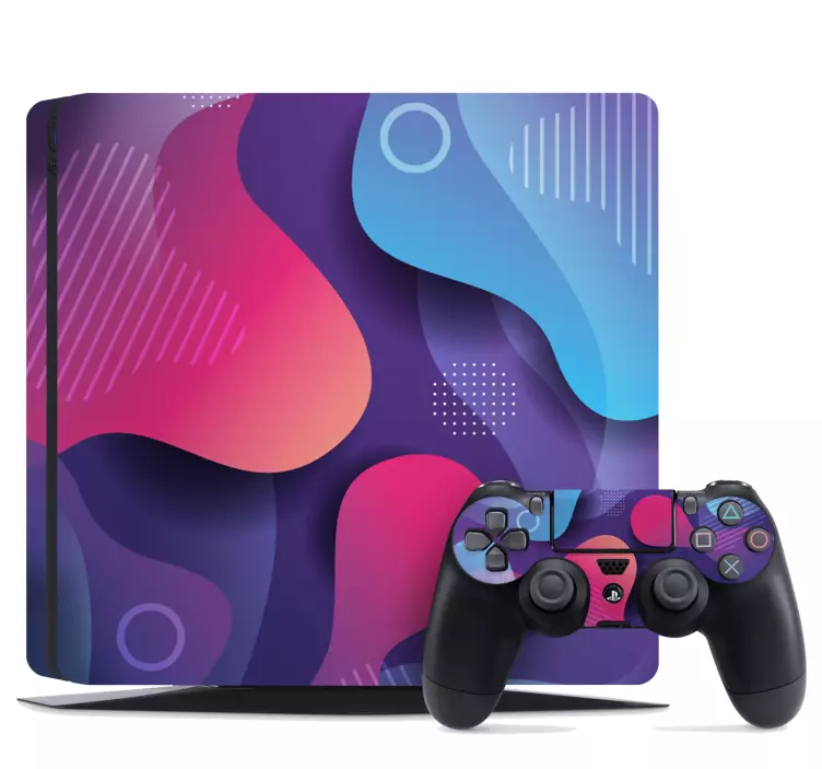 Colorful shaped background PS4 sticker - TenStickers