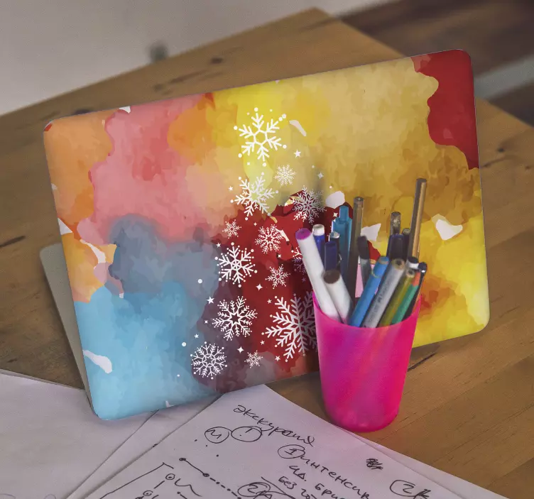 Colorful Snowflake Pattern laptop skin - TenStickers