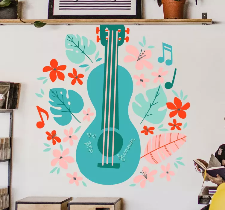 Colorful String Instrument music stickers - TenStickers