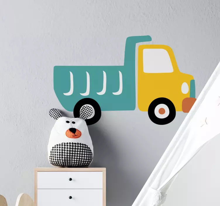 Colorful truck figure sticker illustration - TenStickers