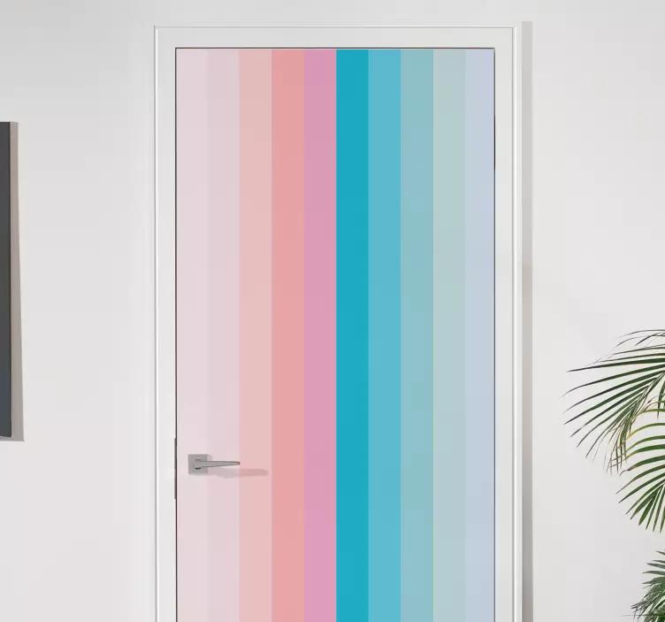 Colorful Vertical Stripes door sticker - TenStickers