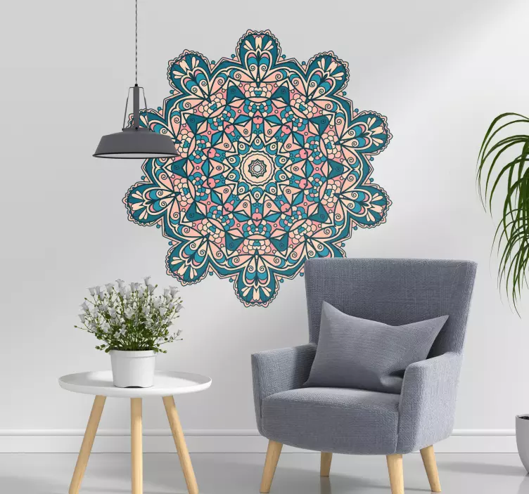Colorful vintage mandala drawing wall sticker - TenStickers