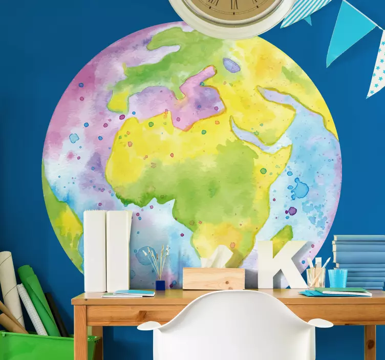 Colorful Worldwide Map world map decal for wall - TenStickers