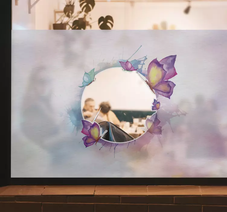 Coloured butterfly window sticker - TenStickers