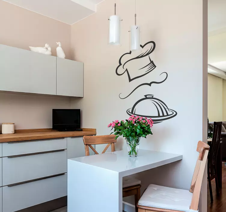 cook elements sketch kitchen wall sticker - TenStickers