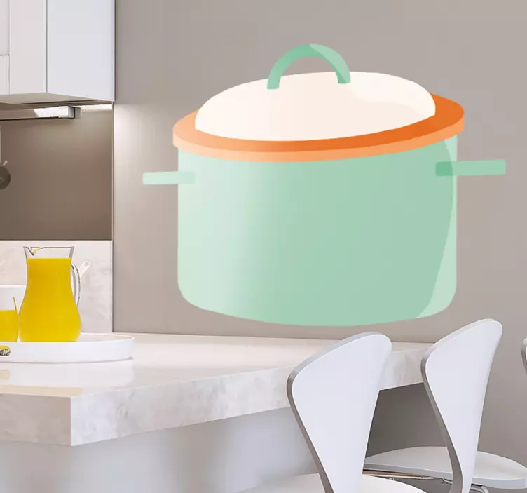 Cooking Pot Illustration cuisine wall sticker - TenStickers