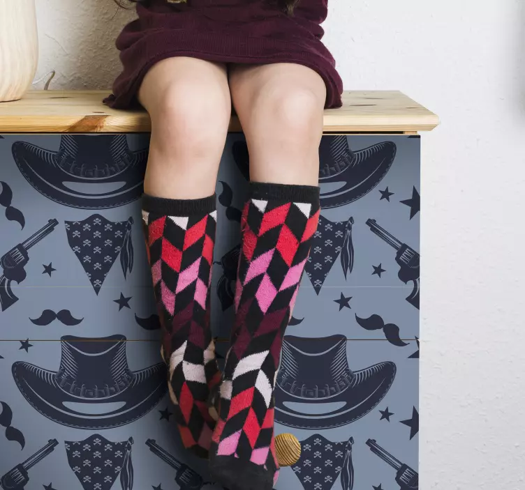 Cowboy Themed Print video game sticker - TenStickers