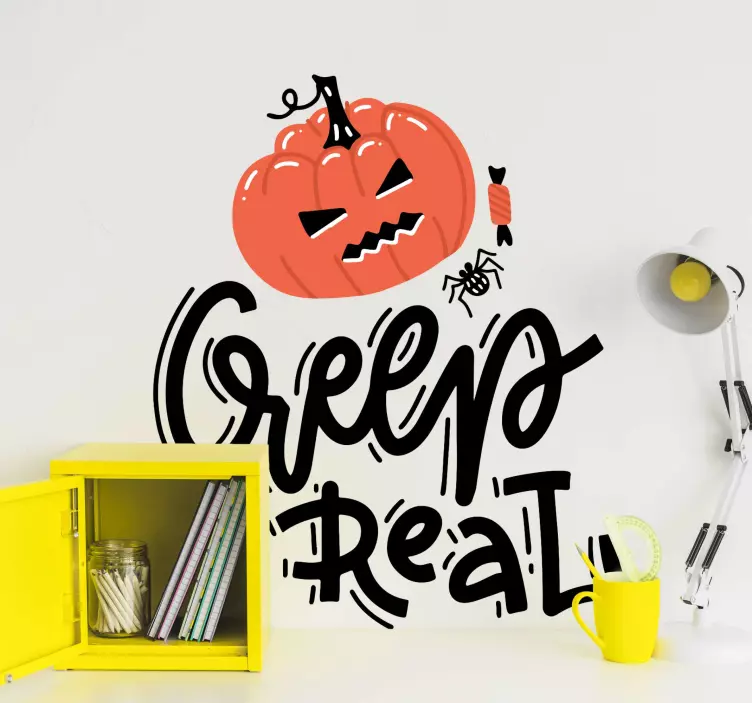 Creepy Pumpkin Design halloween sticker - TenStickers
