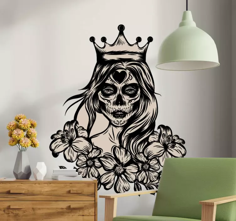 Crowned Skull Figure character sticker - TenStickers