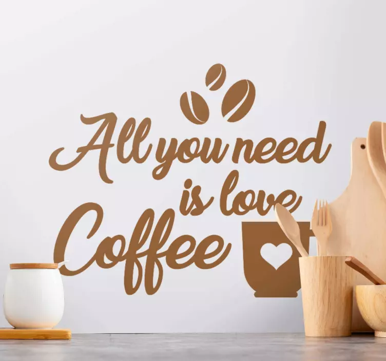 Cuisine wall sticker love coffee needs you - TenStickers