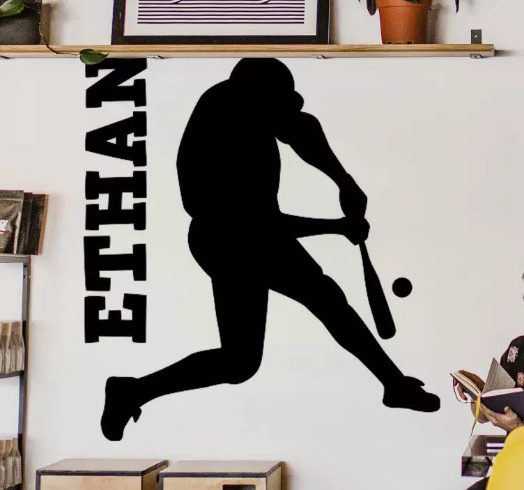 Custom Baseball Player sports wall sticker - TenStickers