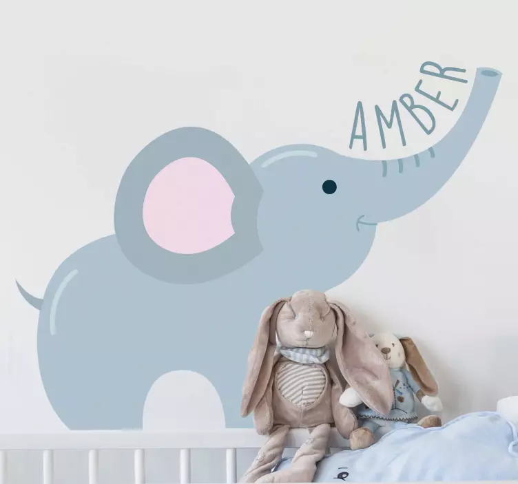 CUSTOM ELEPHANT NAME DESIGN cat sticker - TenStickers