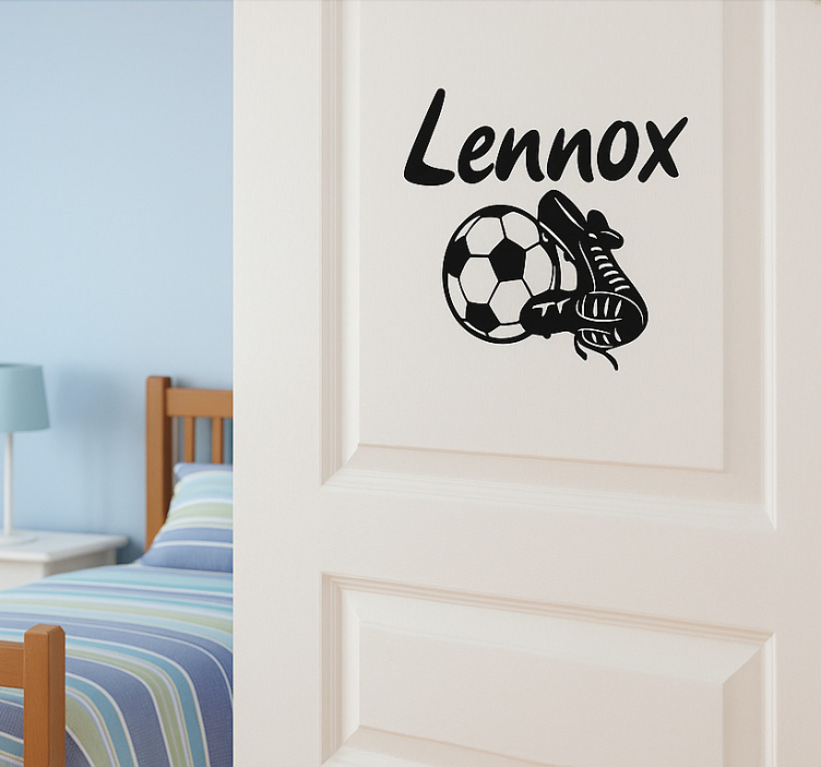 Custom football name decal door sticker - TenStickers