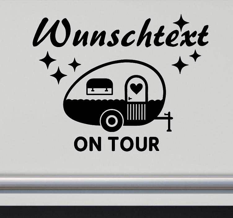 "Custom" on tour  campervan decal - TenStickers