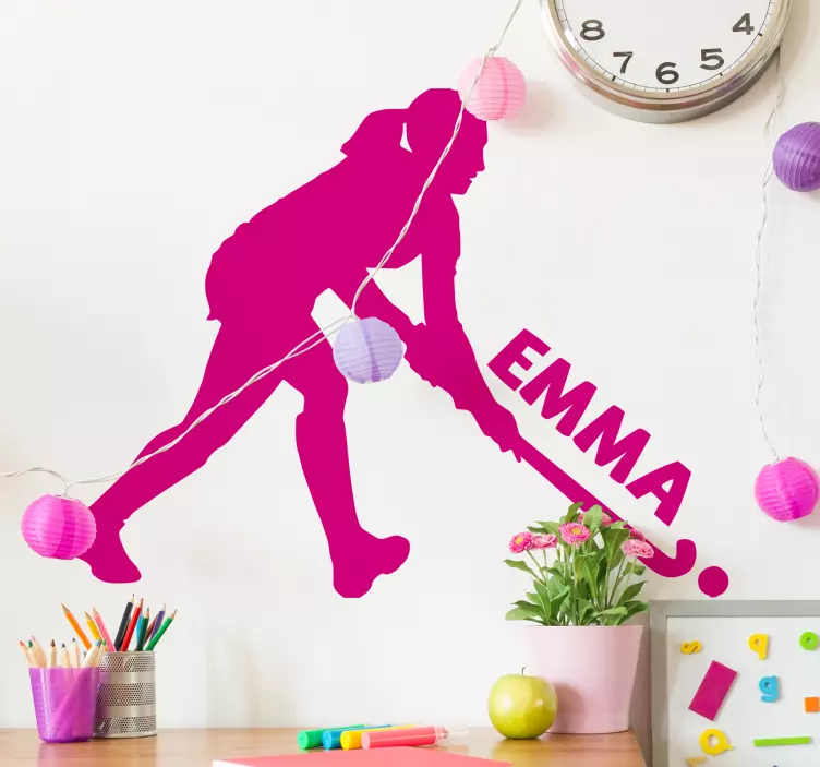 Customisable Hockey Silhouette Sticker - TenStickers