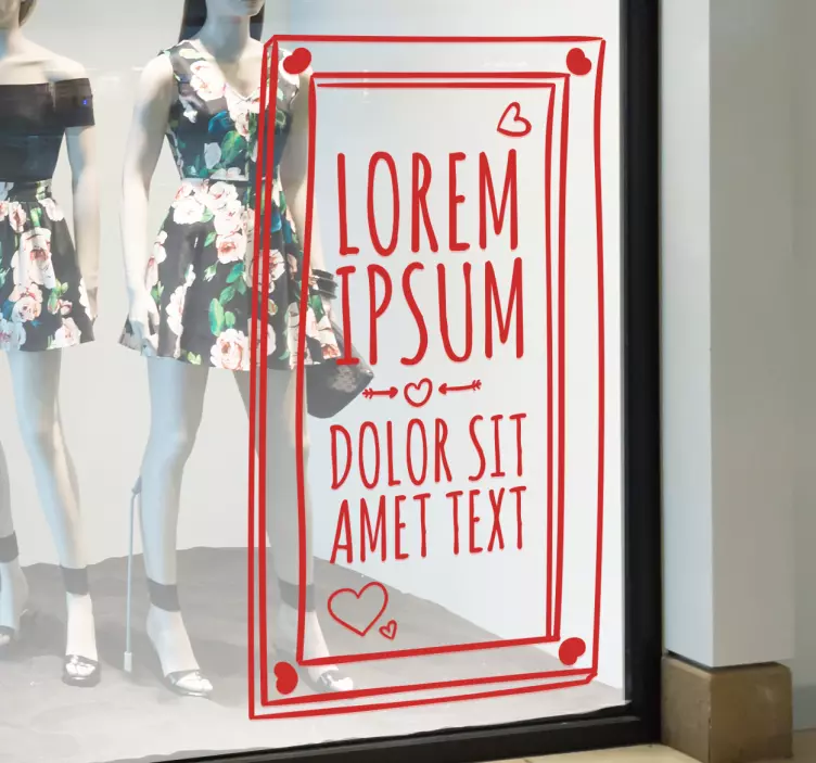 Customisable Valentines Day Red & Gold Sticker - TenStickers