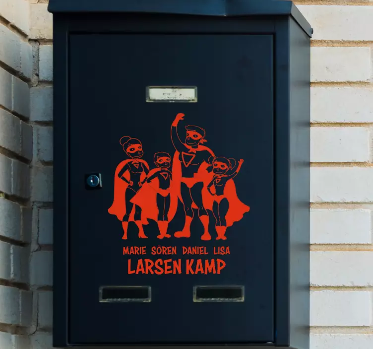 Customizable Family Superheroes character sticker - TenStickers