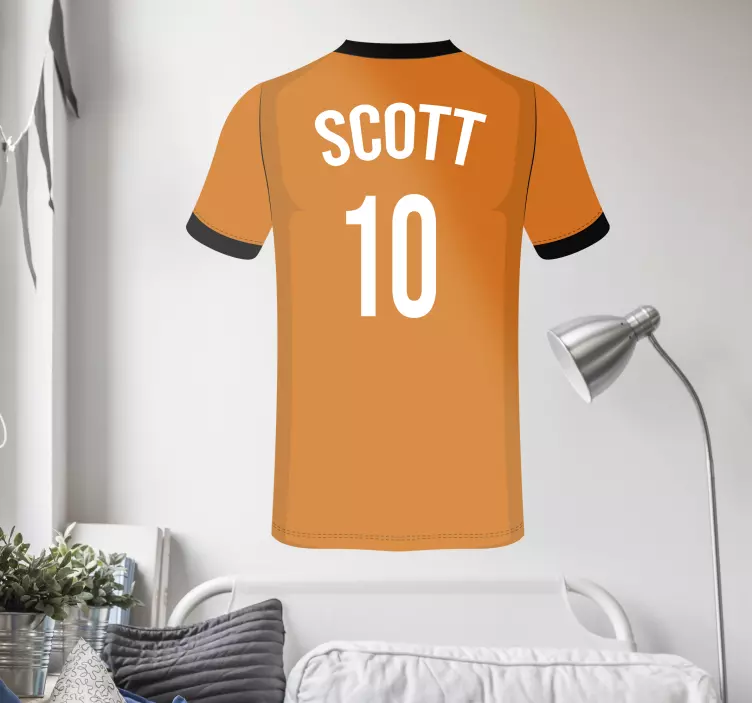 Customizable Orange Jersey football sticker - TenStickers
