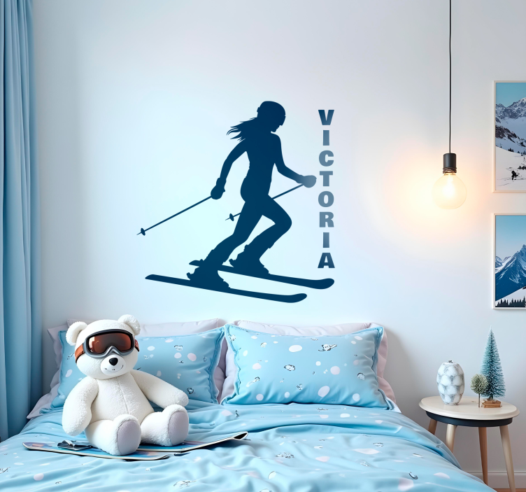 Customizable skier wall sticker - TenStickers