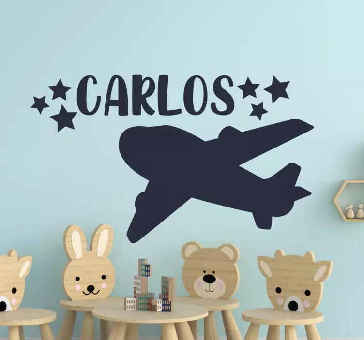 Customized Airplane Motif kid's sticker - TenStickers